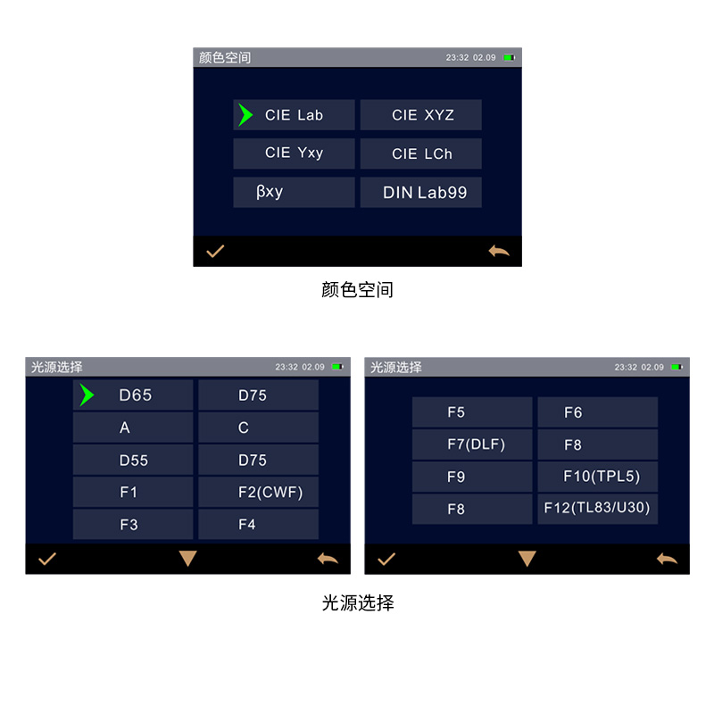 多種顏色測(cè)量空間，多種觀測(cè)光源